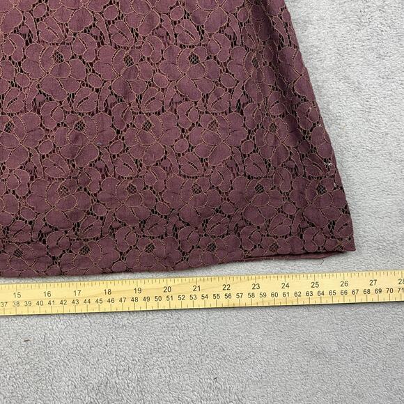 M.S.S.P. Dress Womens 8 Burgundy Floral Lace Overlay Sleeveless Scoop Neck Lined - Picture 11 of 13